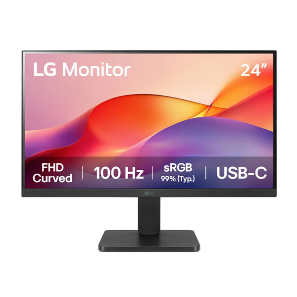Monitor Lg 24 Va Curvo Hdmi Usb C 100hz 5ms Freesync Sin Bordes (Negro) 24U421A-B