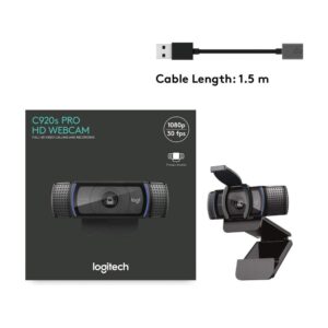 Cámara Web Logitech C920s PRO Full HD 1080p con Micrófono Estéreo y Tapa de Privacidad