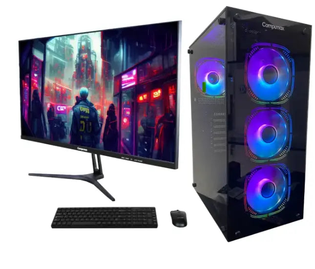 PC de Escritorio Compumax Ryzen 5 5600GT | 16GB RAM | 500GB SSD | Monitor 23.8” 144Hz | Garantía 12 Meses