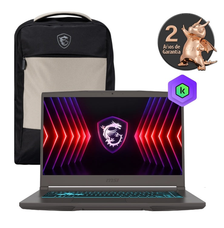 Portatil Gamer MSI Bundle Thin 15 Intel i5 13420H RTX 3050 4GB RAM 16GB 512GB SSD 15.6″ 144 Hz + Kaspersky
