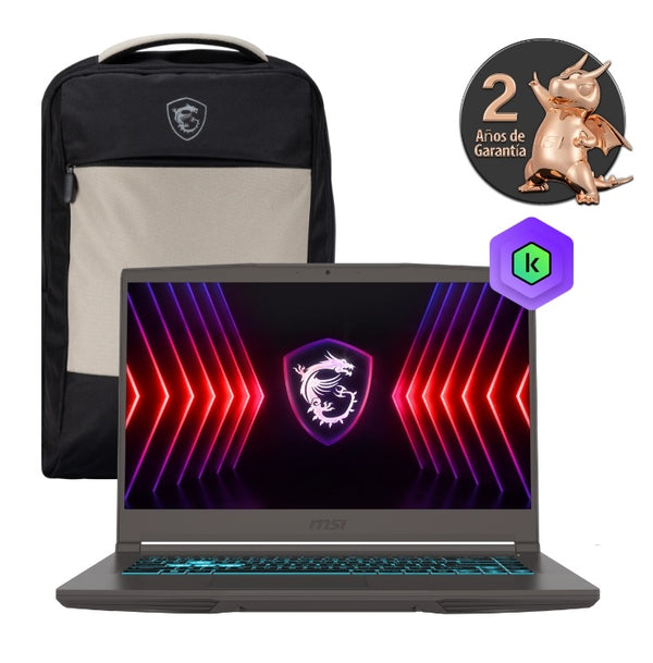 Portatil Gamer MSI Bundle Thin 15 Intel i5 13420H RTX 3050 4GB RAM 16GB 512GB SSD 15.6″ 144 Hz + Kaspersky